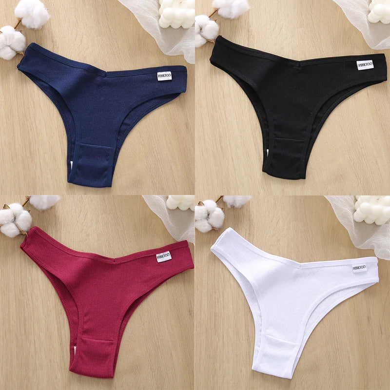 4Pcs/Set Cotton Panties Low Rise Briefs Women Underwear Bikini Ladies Sexy Underpants Female Intimates Girls Lingerie 2022 Hot