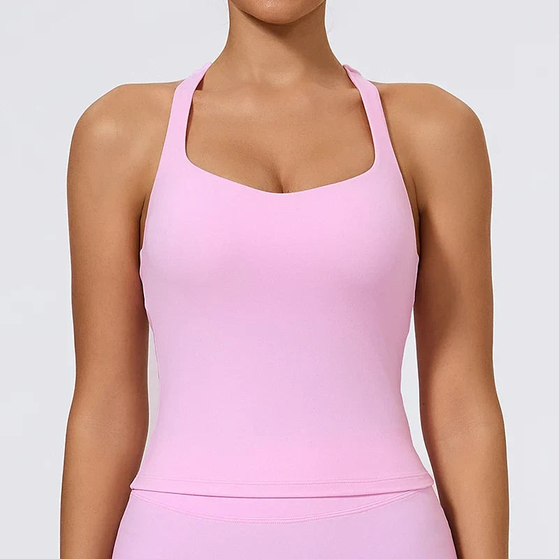 Hearuisavy Summer Woman Sports Vest I-Back Strap Design Gym Sportswear Breathable Quick Dry Fitness Tank Top Running Yoga Top
