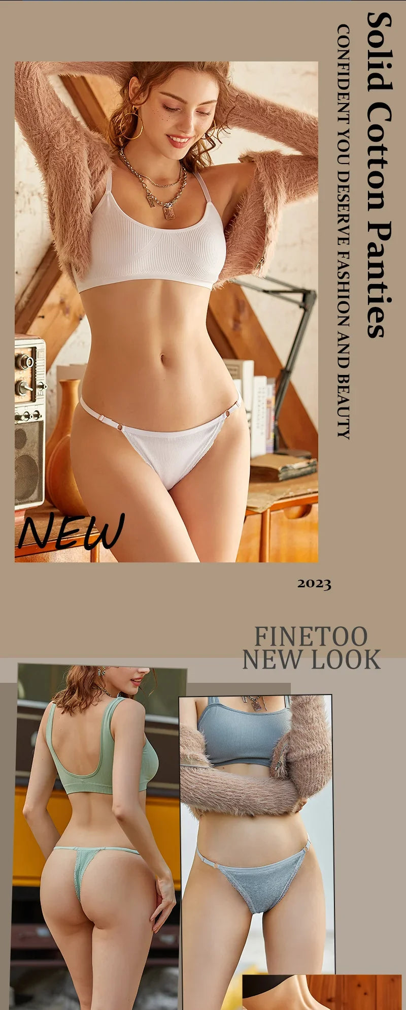 Sexy Women Cotton Thongs Adjustable Belt Seamless Panties Breathable Low Waist Lingerie Female Soft Solid Color Intimates