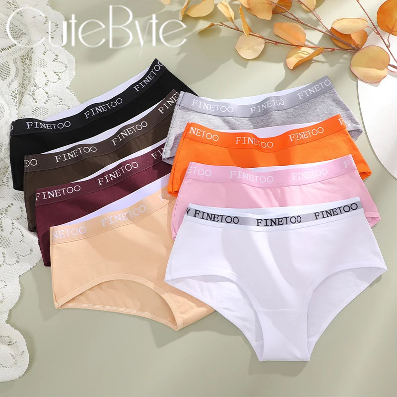 3Pcs Women's Cotton Briefs Letter Belt Underwear Women Panties Sexy Breathable Briefs Female Stretch Ladies Soft Lingerie