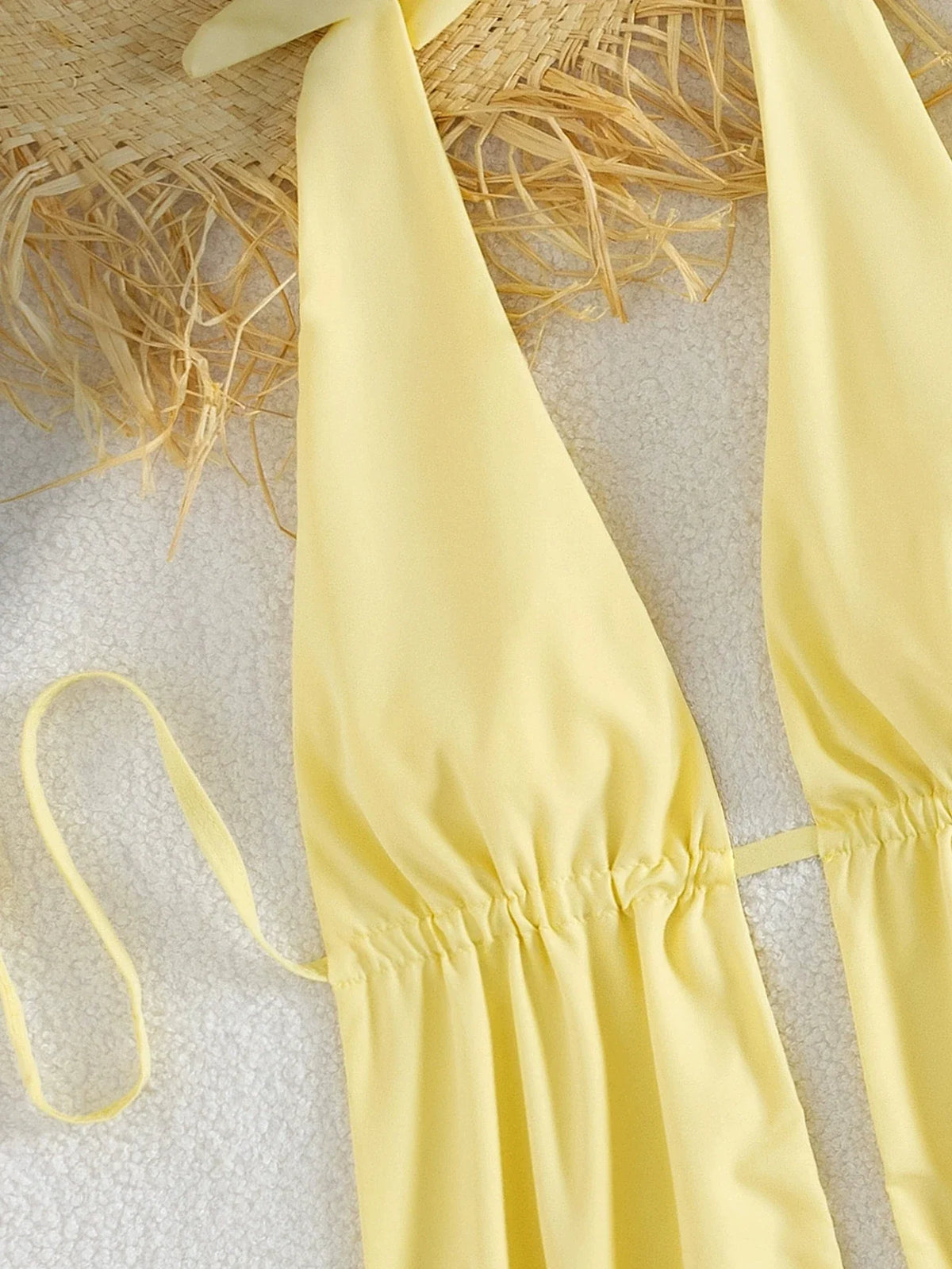 Sexy Yellow Bikini Set 2026 Women Pleate Push Up Bra Drawstring High Waist Swimsuit Beach Bathing Suit Holiday 2 Piece Swimwear
