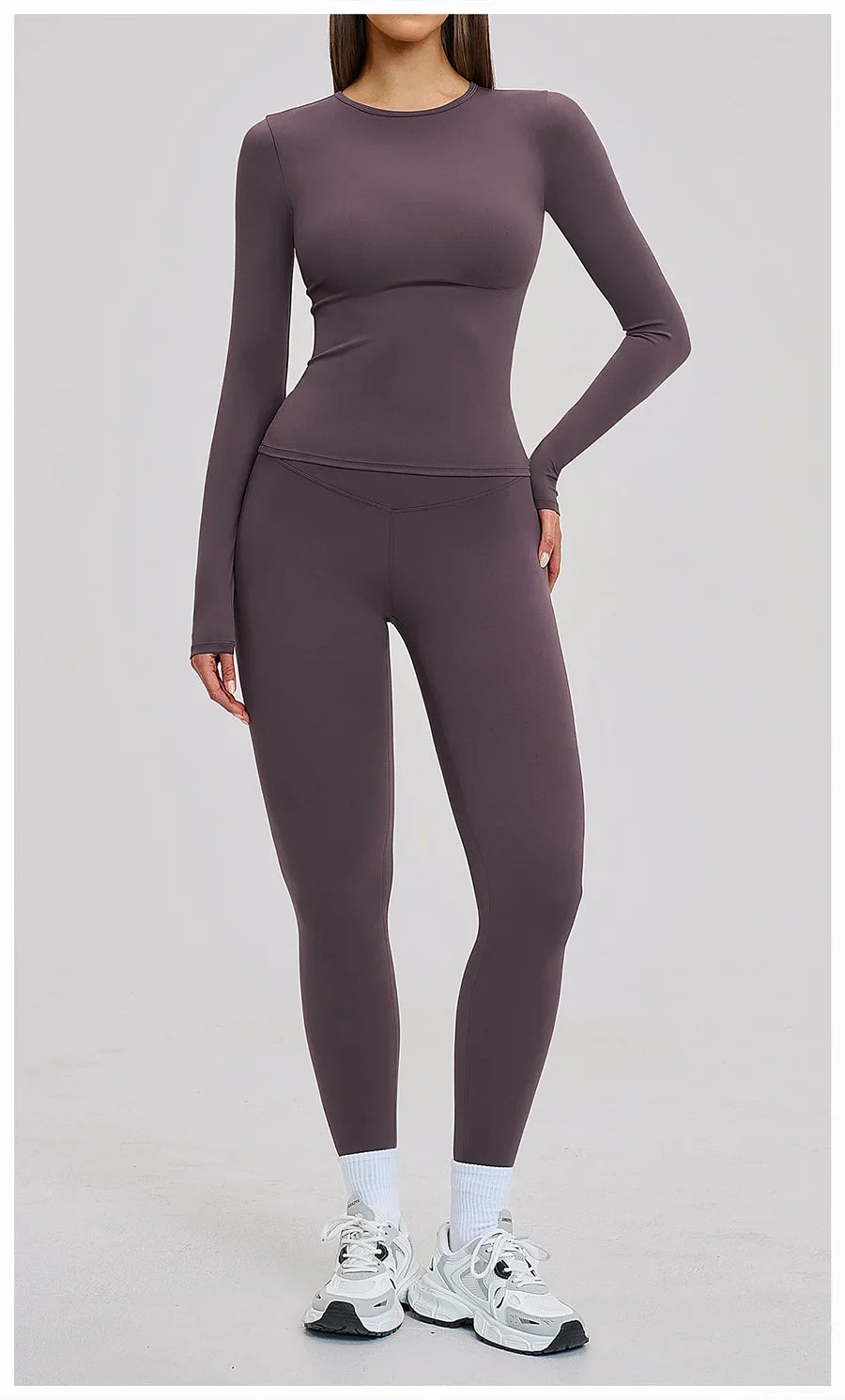 New Yoga Set 2PCS Gym Clothes Workout Outfits Women Long-sleeved T-shirt Sportswear Tracksuits Fitness Sports Vest Gym Leggings