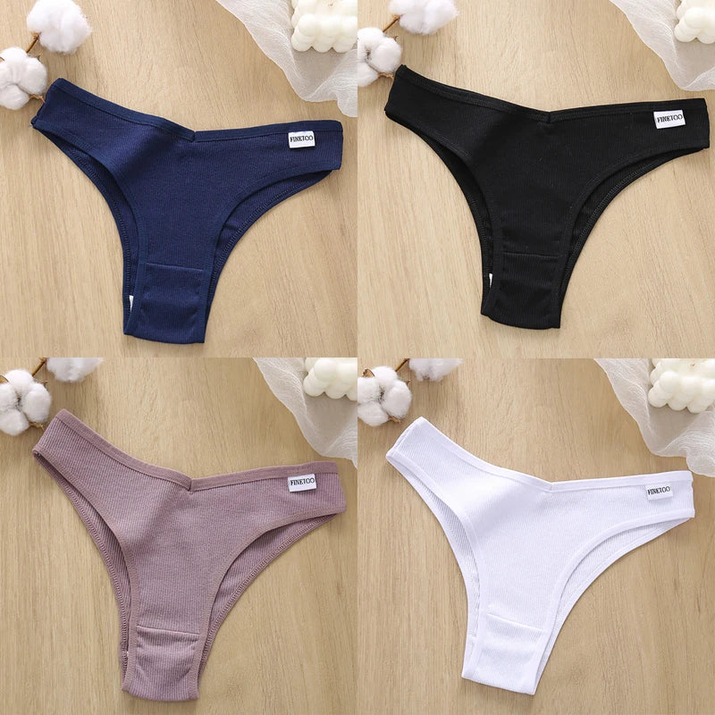 4Pcs/Set Cotton Panties Low Rise Briefs Women Underwear Bikini Ladies Sexy Underpants Female Intimates Girls Lingerie 2022 Hot