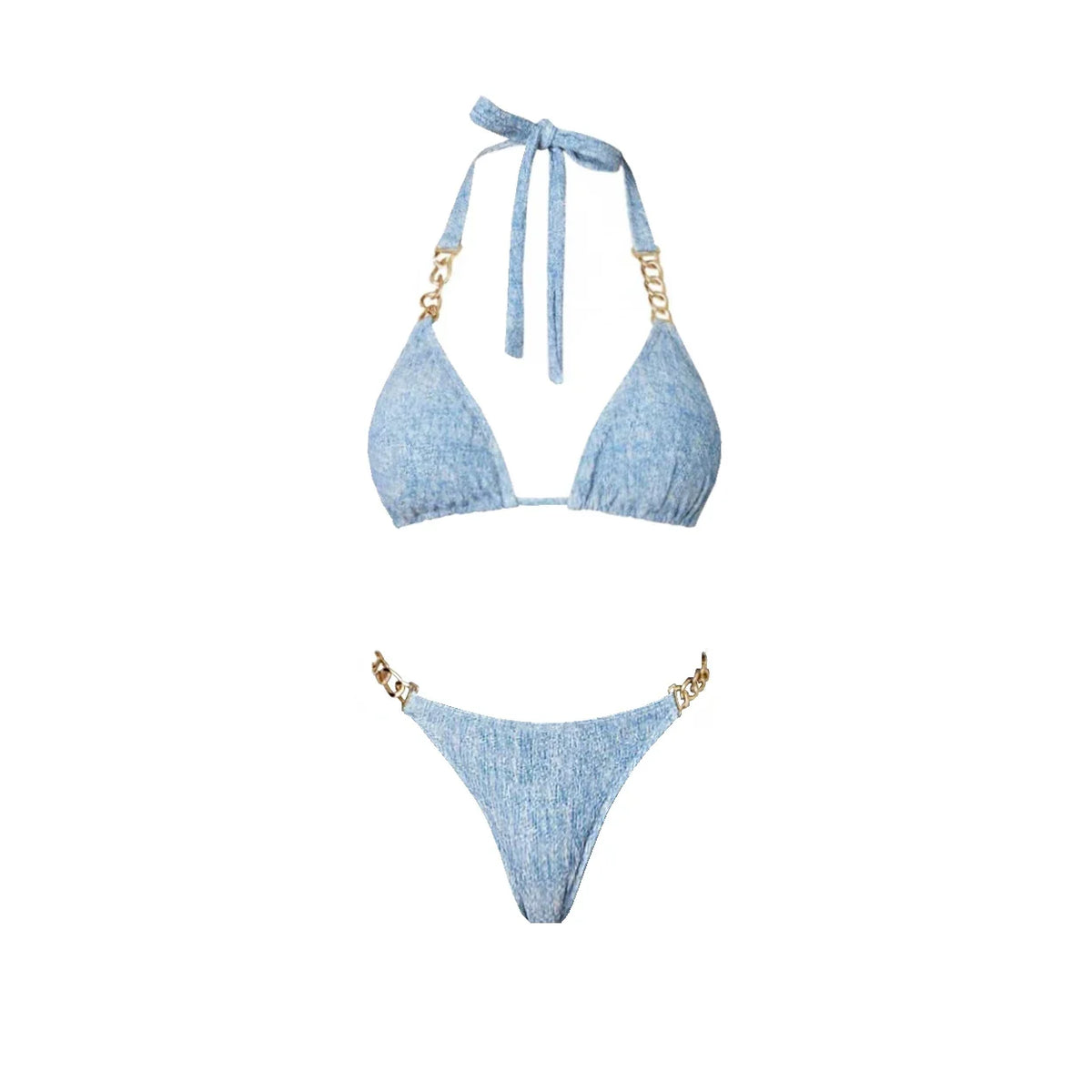 Denim Print 2Pcs Swimsuit Sexy Bikini Women Swimwear Bandeau Biquini Female Mini Skirt Bathingsuit Push Up Swim Suit Beachwear