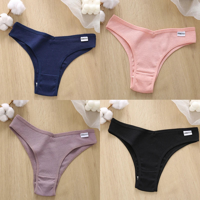 4Pcs/Set Cotton Panties Low Rise Briefs Women Underwear Bikini Ladies Sexy Underpants Female Intimates Girls Lingerie 2022 Hot