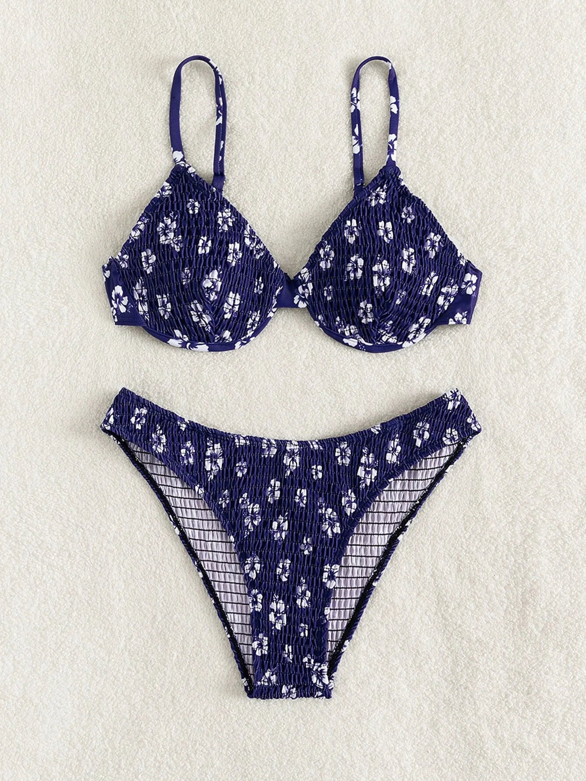 2026 Sexy Floral Twin Strap Bralette Bikini Women Swimsuit Triangle Swimwear Bathing Suits Two-piece Biquini Thong Bikinis Sets