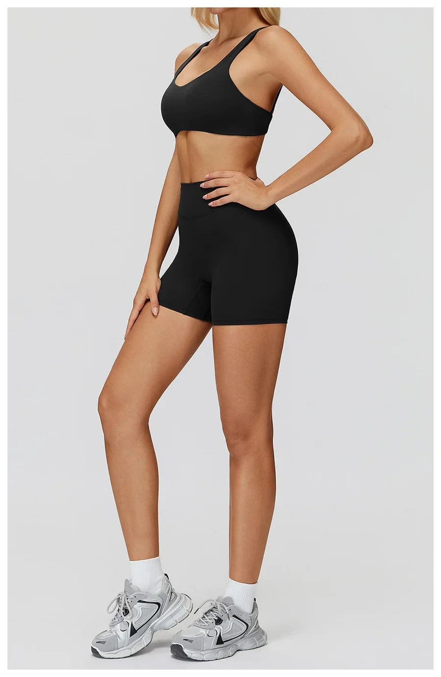 Women Yoga Suit Tracksuit Sports Bra High Waist Legging Shorts Outfit Gym Set Fitness Running Workout Clothes Push Up Sportswear