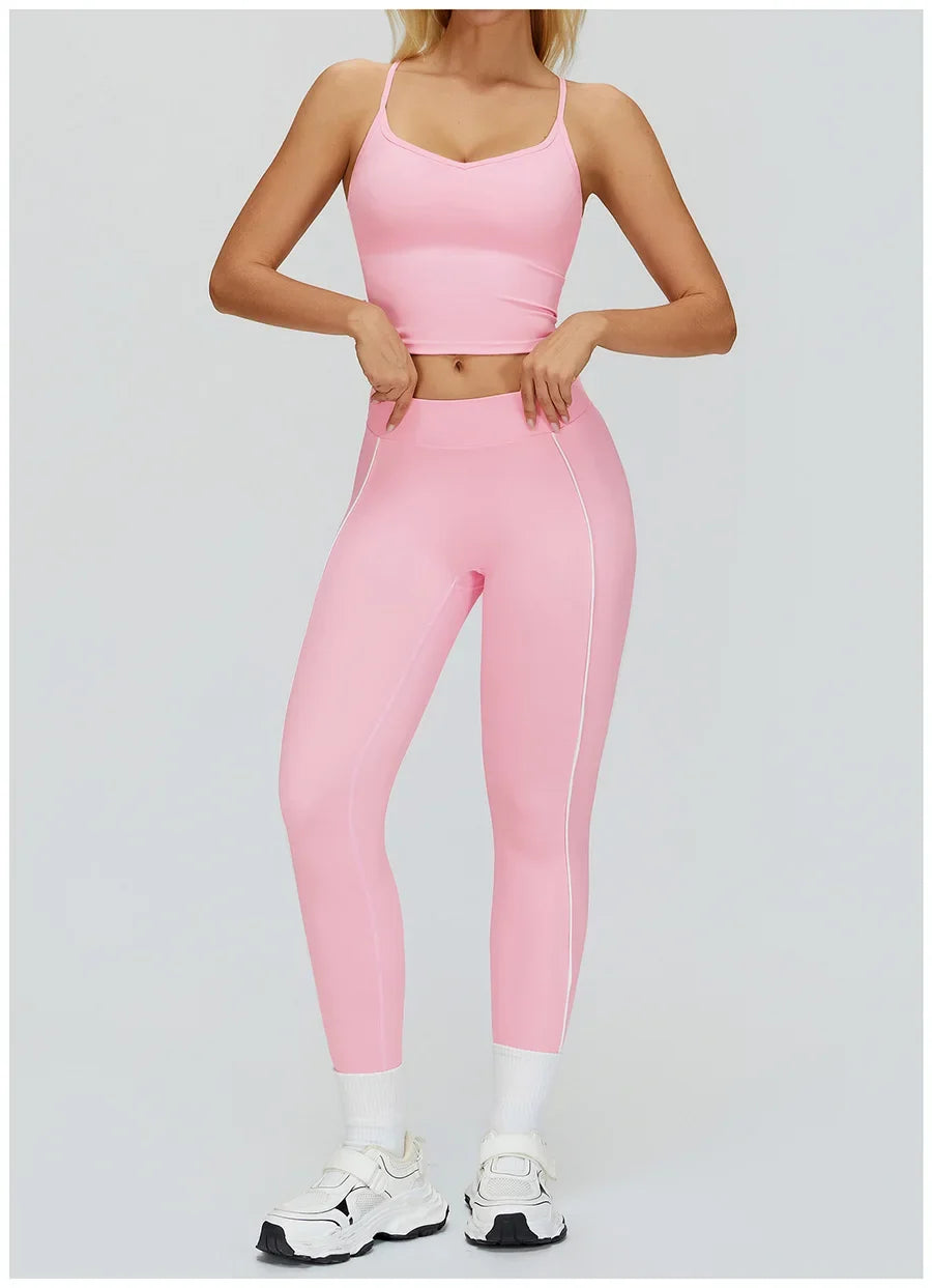 Women Yoga Set 2/3PCS Gym Clothes Long Sleeved Sportswear Yoga Suits Fitness Tracksuits Sport Outfits Crop Tank Bra Gym Leggings