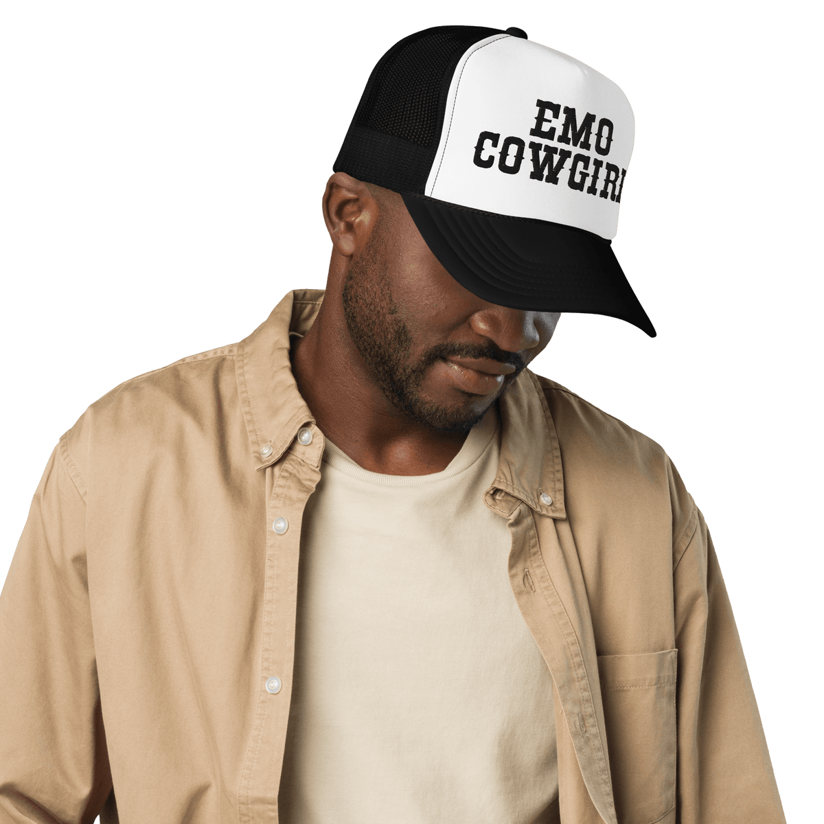 Emo Cowgirl Embroidered Foam Trucker Hat