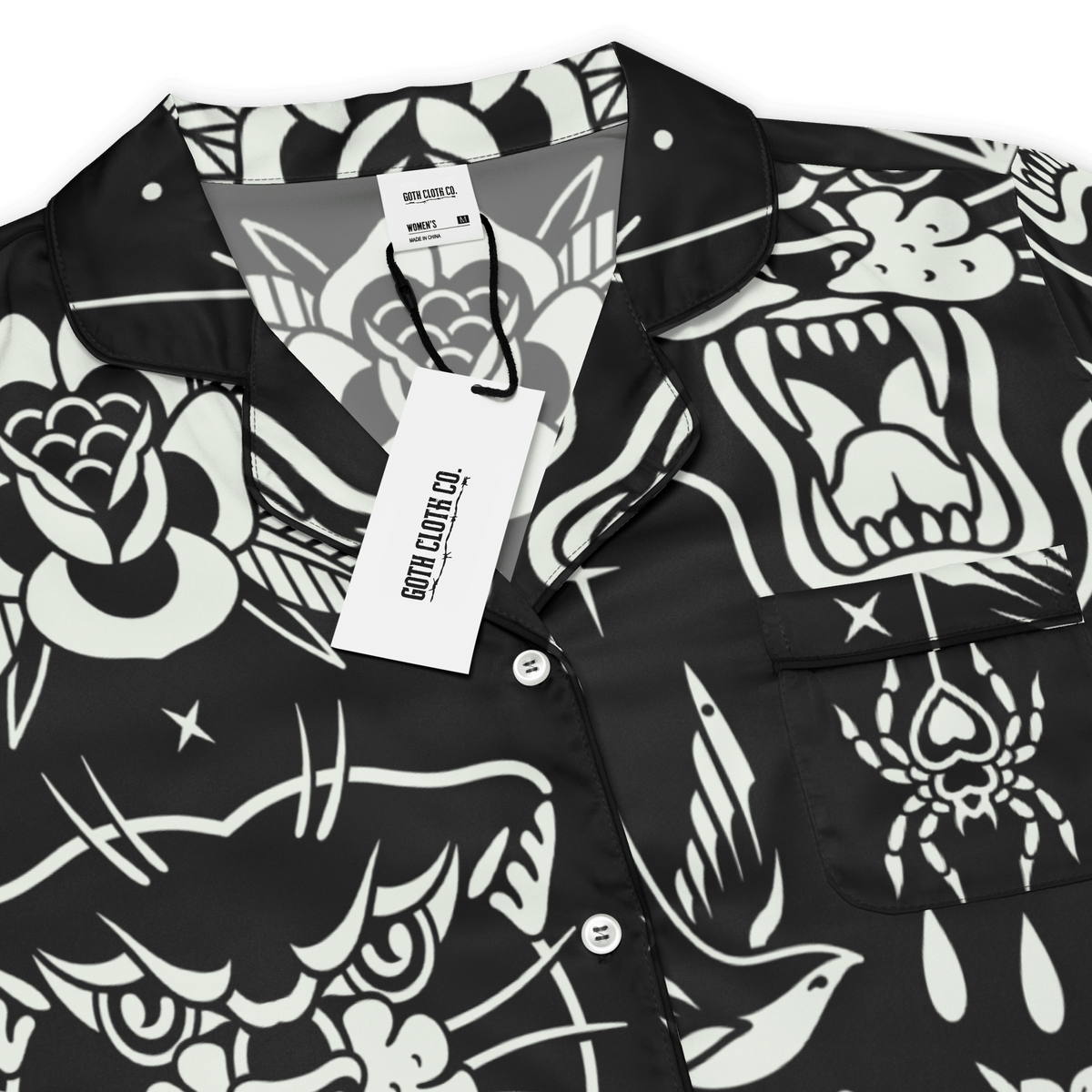 Old School Ink Silky Pajama Top