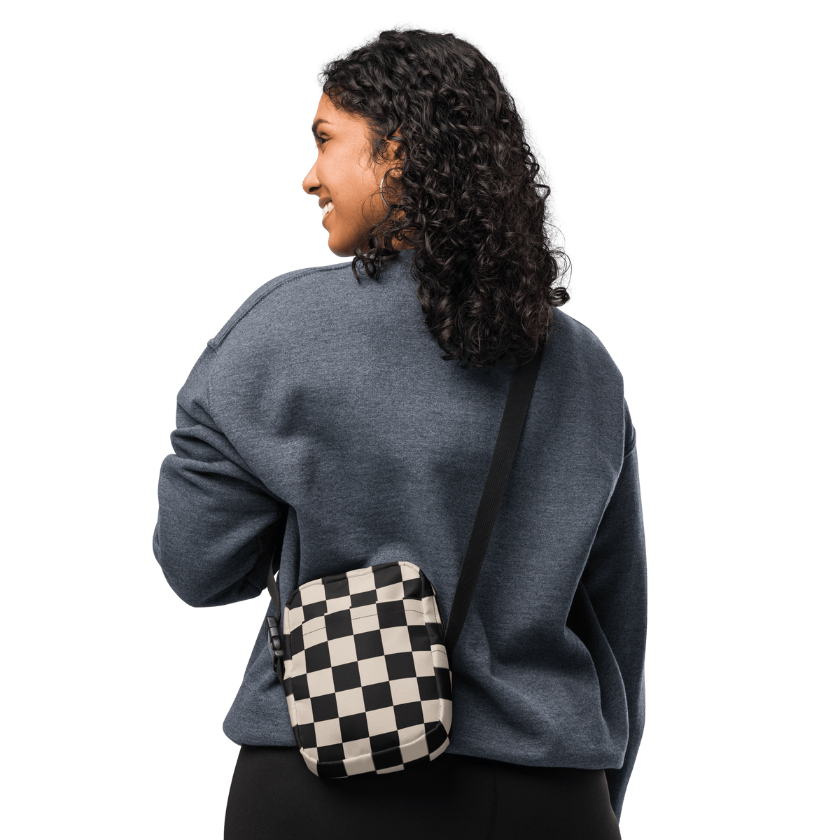 Retro Revival Checkerboard Crossbody Bag