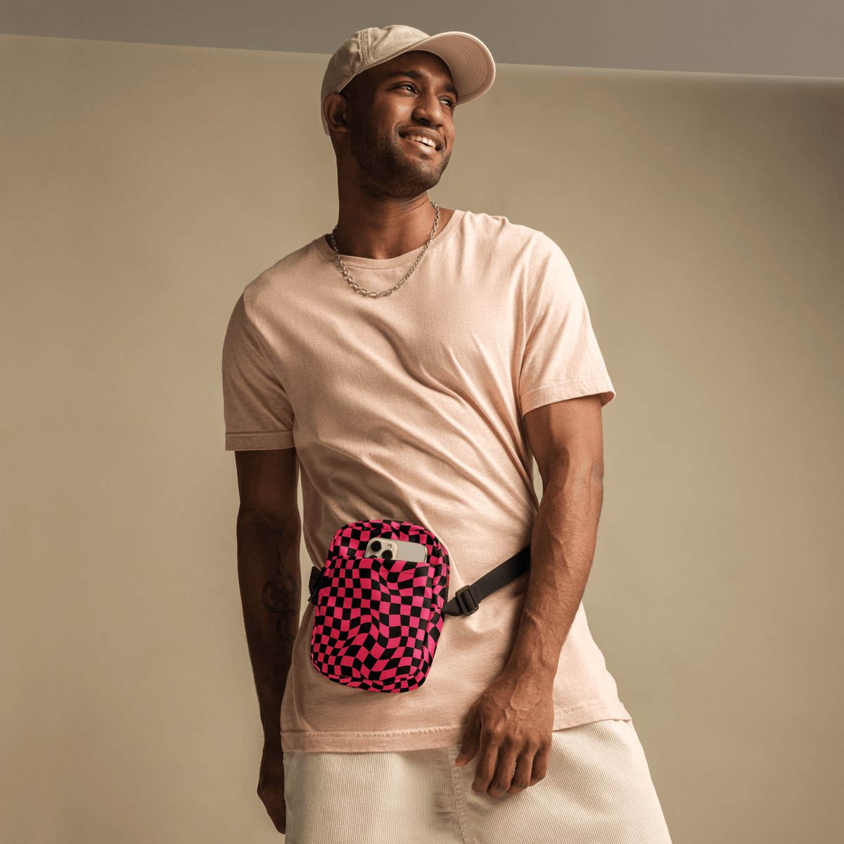 Twisted Tiles Checkerboard Crossbody Bag