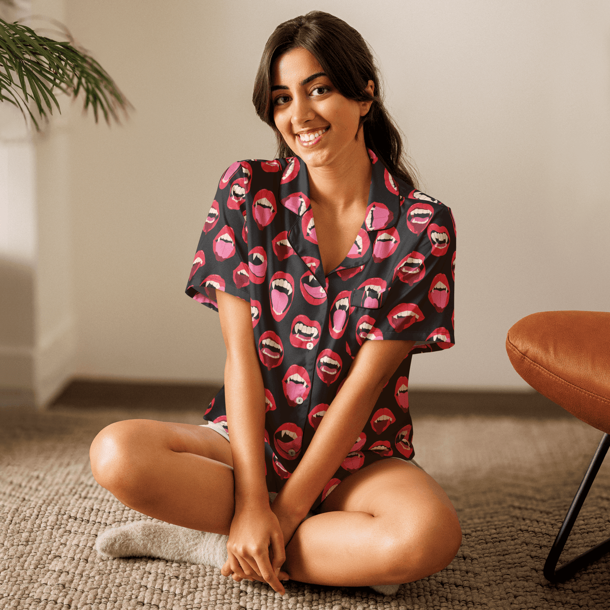 Vampire Kiss Silky Pajama Top